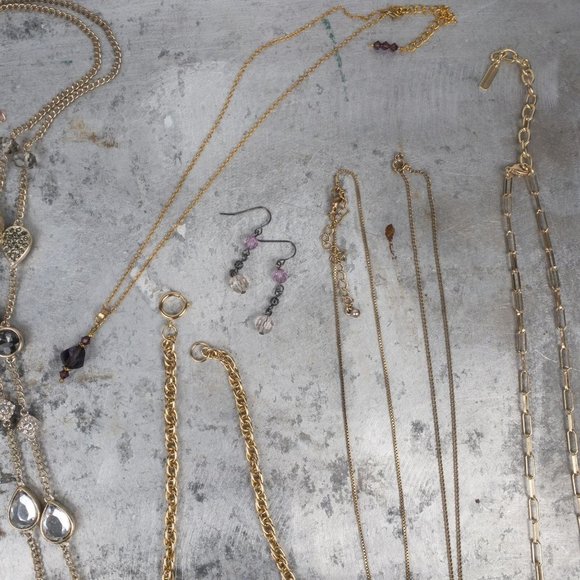 15 Piece Preppy Baublebar Jewelry Lot Rhinestones Pink Bright Necklace Earring - Picture 6 of 6